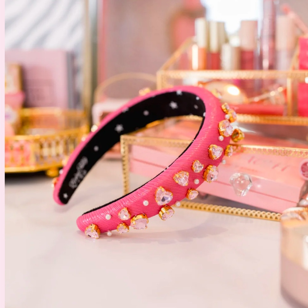 Living Fully Co Pink Hearts Padded Headband